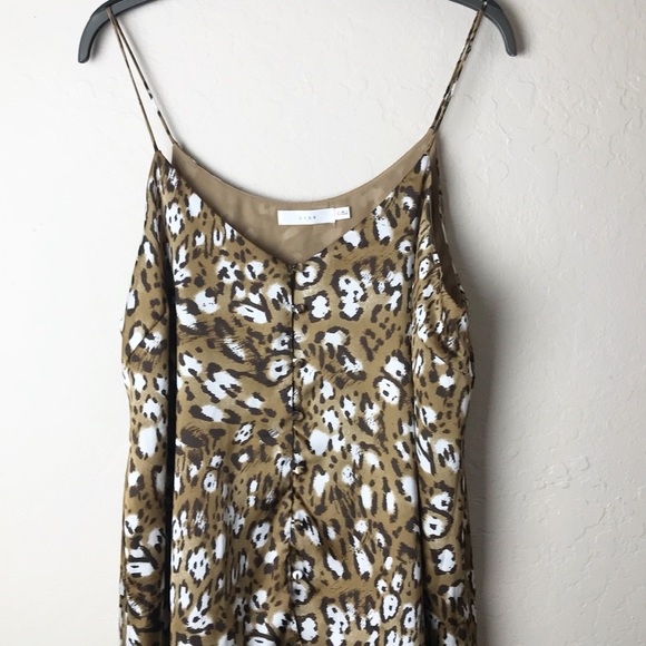 Lush leopard print satin button front swing  top - Picture 3 of 6